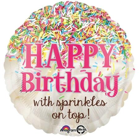 LOFTUS INTERNATIONAL 18 in. Sprinkles on Top Birthday HX Party Balloon A3-3326